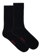 mens black all day plain cushion foot crew socks 2 pack - underworks
