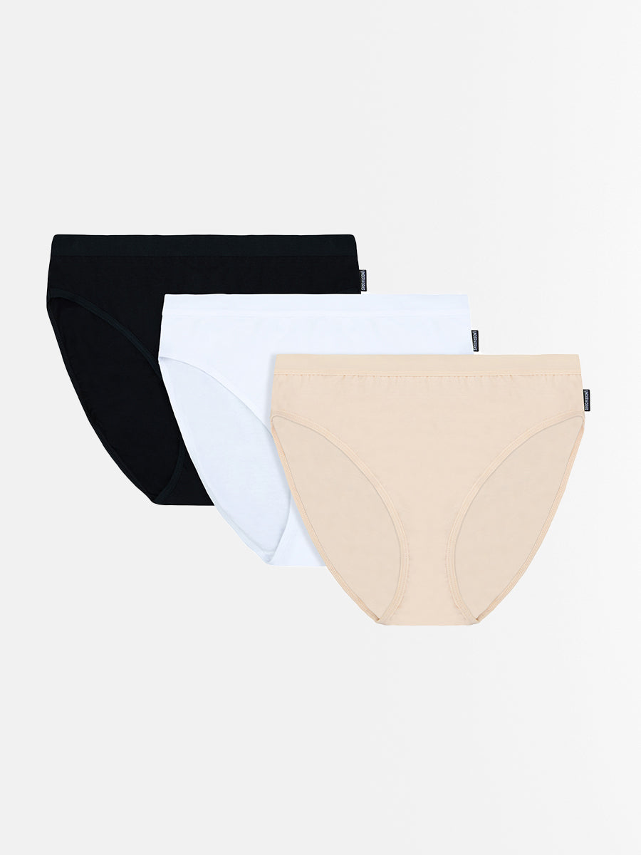 Womens Hi Cut Briefs 3 Pack