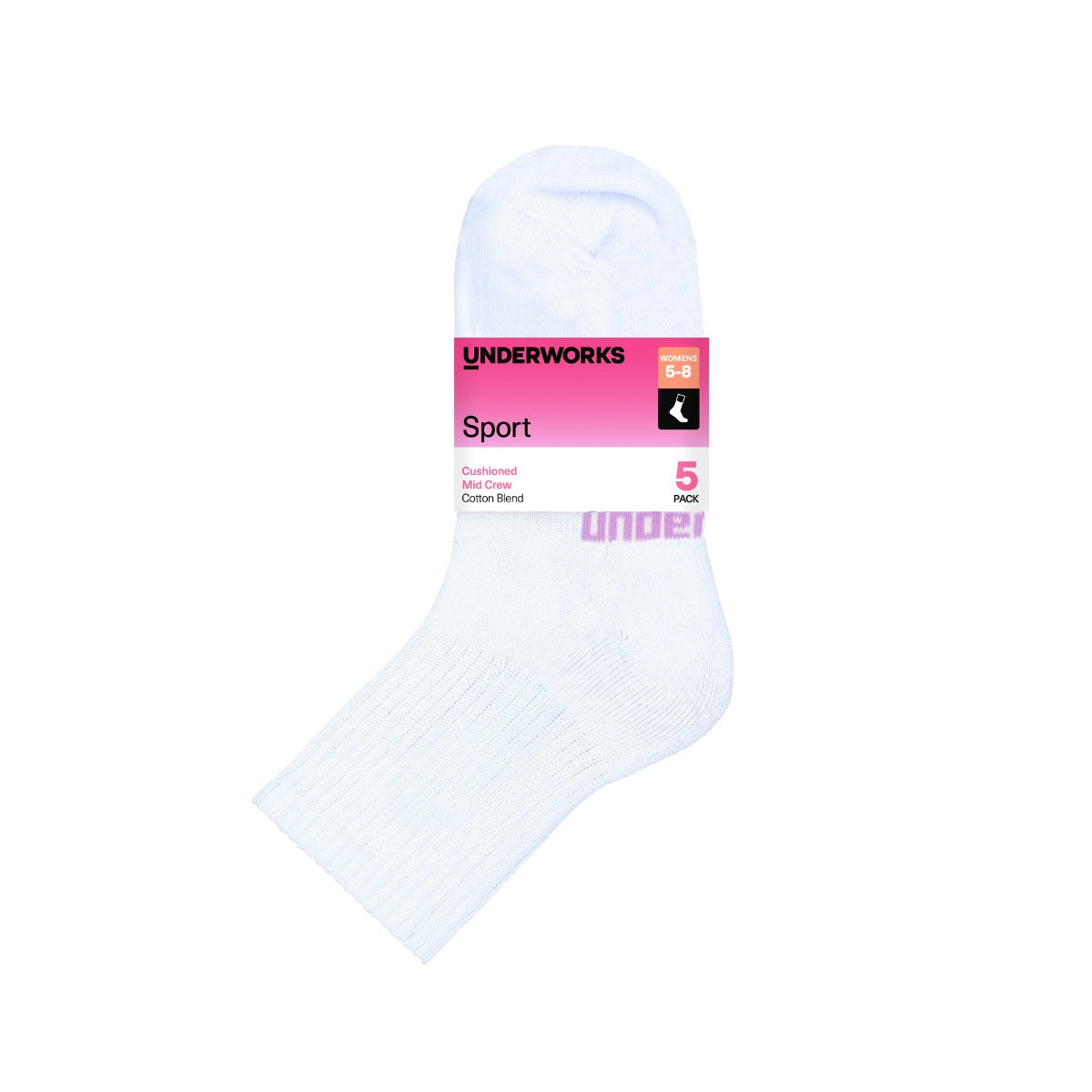 Women's Sports Mid Crew Socks 5 Pack