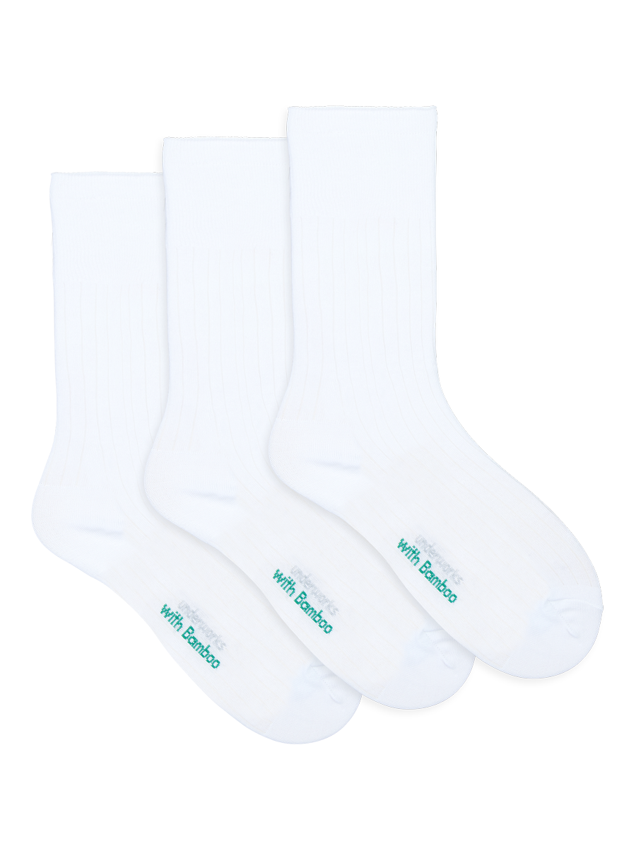 Women's Bamboo Ribbed Lightweight Crew Socks 3 Pack