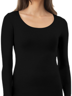 womens black single long sleeve thermal -underworks