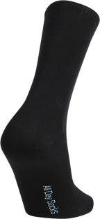 mens black all day sock cotton-rich fine crew socks 2 pack - underworks