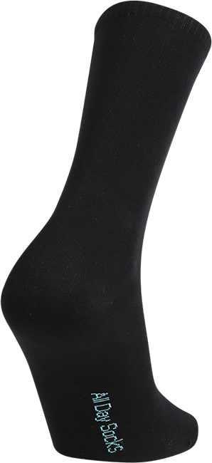 mens black all day sock cotton-rich fine crew socks 2 pack - underworks