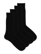 Men's Rib Cotton Crew Socks 4 Pack