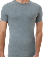 mens grey cotton interlock short sleeve thermal - underworks