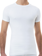 mens white cotton interlock short sleeve thermal - underworks
