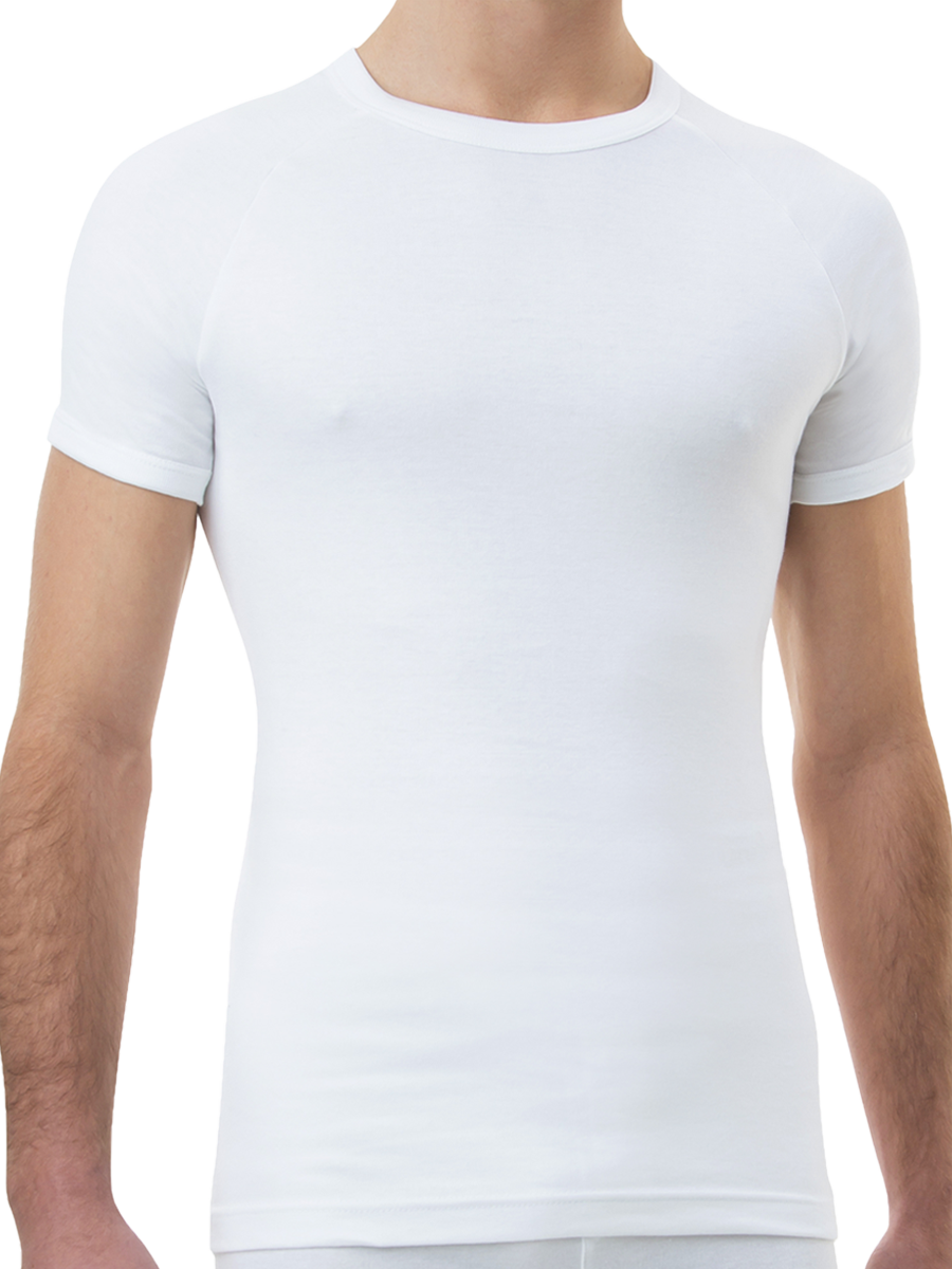 mens white cotton interlock short sleeve thermal - underworks