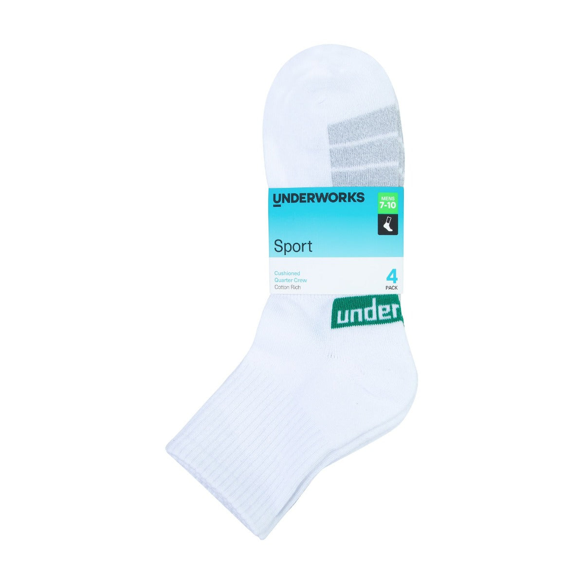 Men's Sports Quarter Crew Socks 4 Pack
