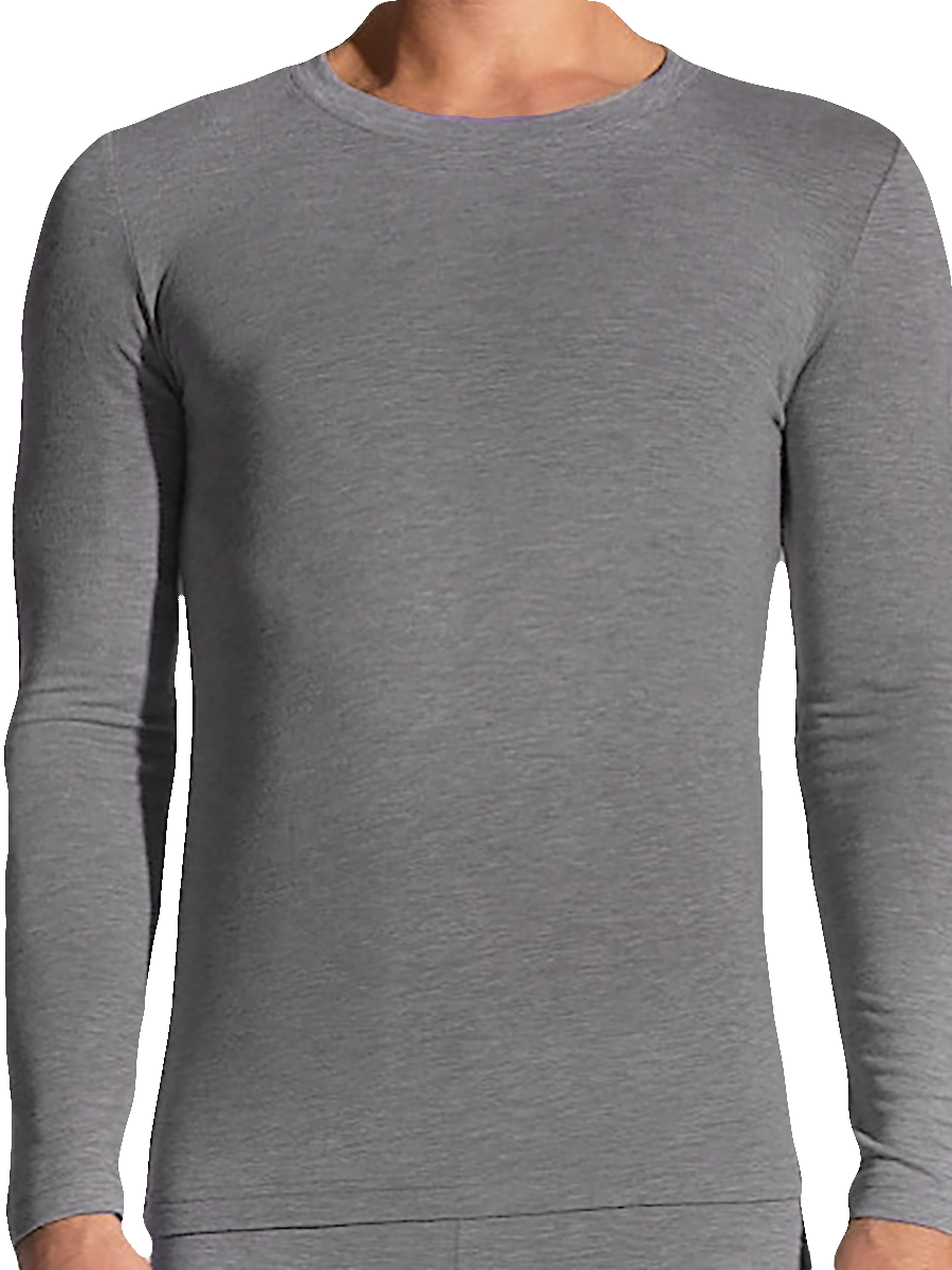 mens black heat bods long sleeve thermal top with heat retention - underworks