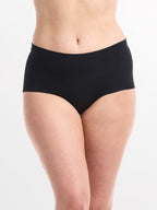 womens nylon black and beige laser cut full brief underwear 2 pack - underworks