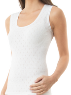 womens ivory pointelle vest thermal - underworks
