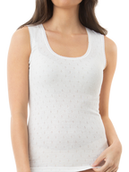 Womens Heat Bods Pointelle Thermal Vest 3 pack