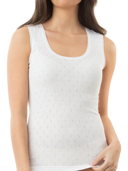 Womens Heat Bods Pointelle Thermal Vest 3 pack
