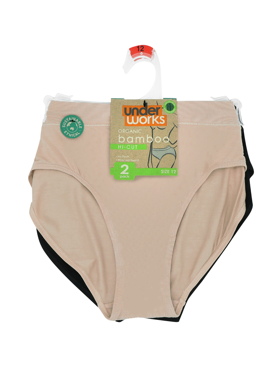 Ladies Bamboo Hicut Brief 2 Pack