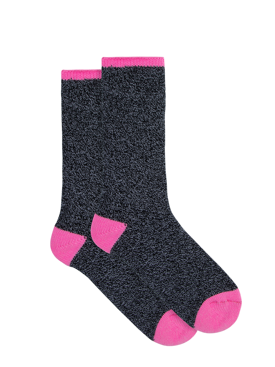 Women's Extra Warm Heat Bods Work Pink and Grey Socks | Underworks