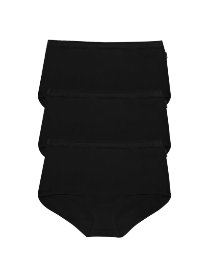 Black Comfort Full Briefs 3 Pack, Lingerie