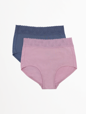 Women's Smoothlines Lace Full Briefs 2 Pack