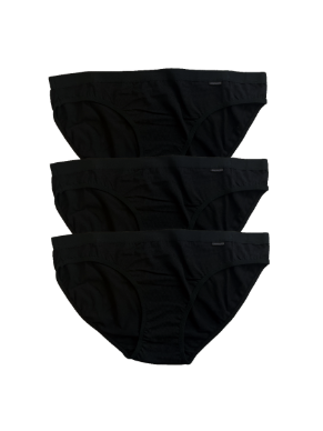 Underworks Women's Cotton Spandex Boxers Bloomers Boyleg Panties 3-Pack  Small Black