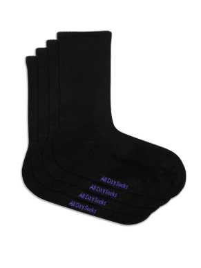 Women's Black All Day Sock - 2 Pack