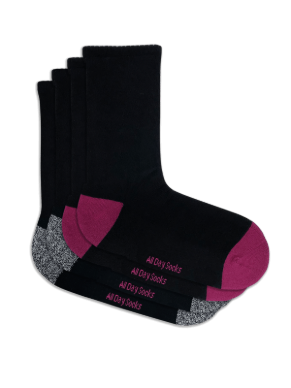 Women's Black - Grey & Pink All Day Socks - 2 Pack