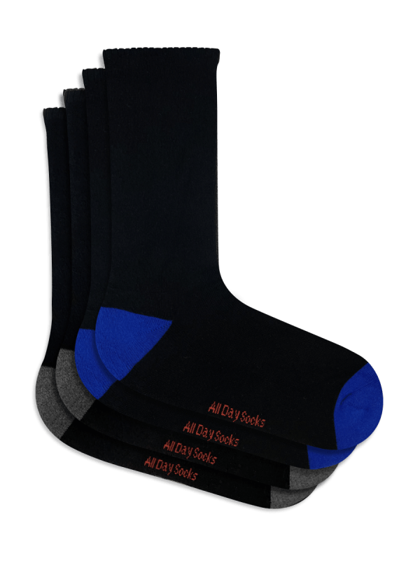 Black Blue & Grey All Day Mens Socks 2 Pack