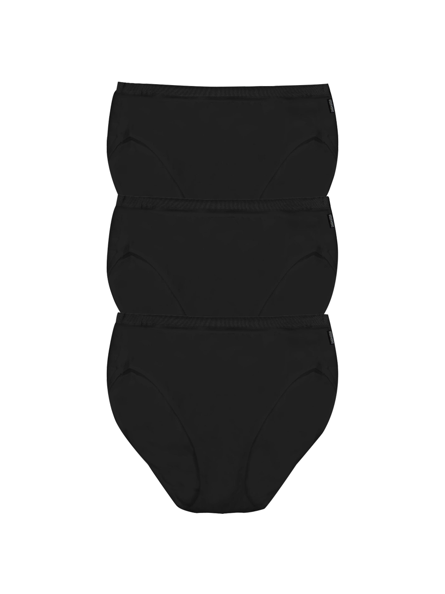 womens black hi-cut brief underwear 3 pack - underworks